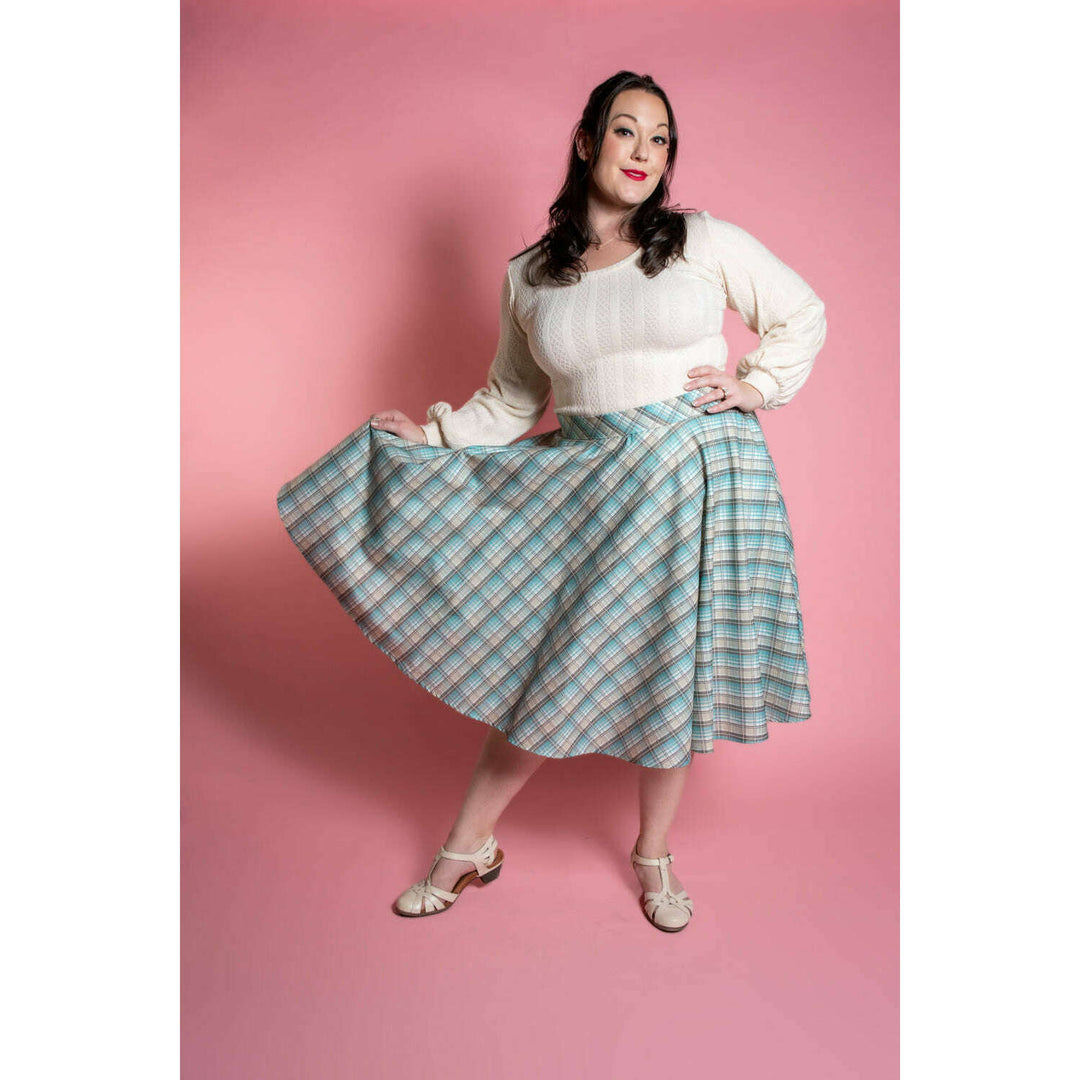 Circle Skirt - Ice Blue Plaid *sale
