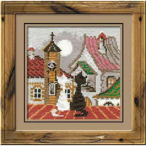 City & Cats Spring R611 Counted Cross Stitch Kit