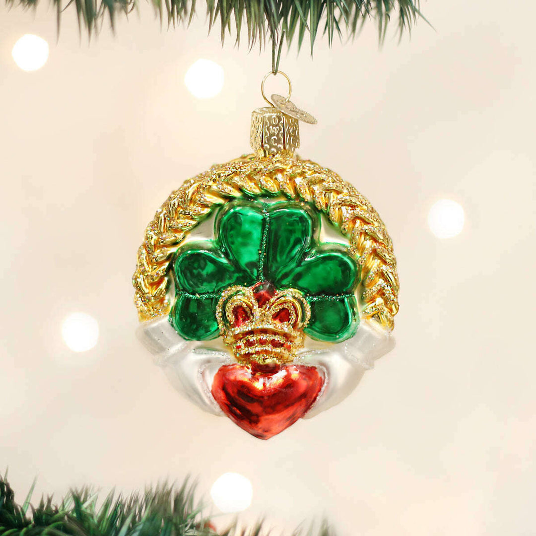 Old World Christmas Claddagh Blown Glass Ornament