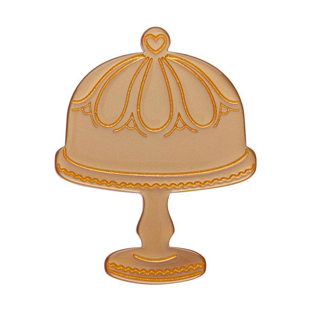 Classic Cake Stand Brooch - Gold by Erstwilder image