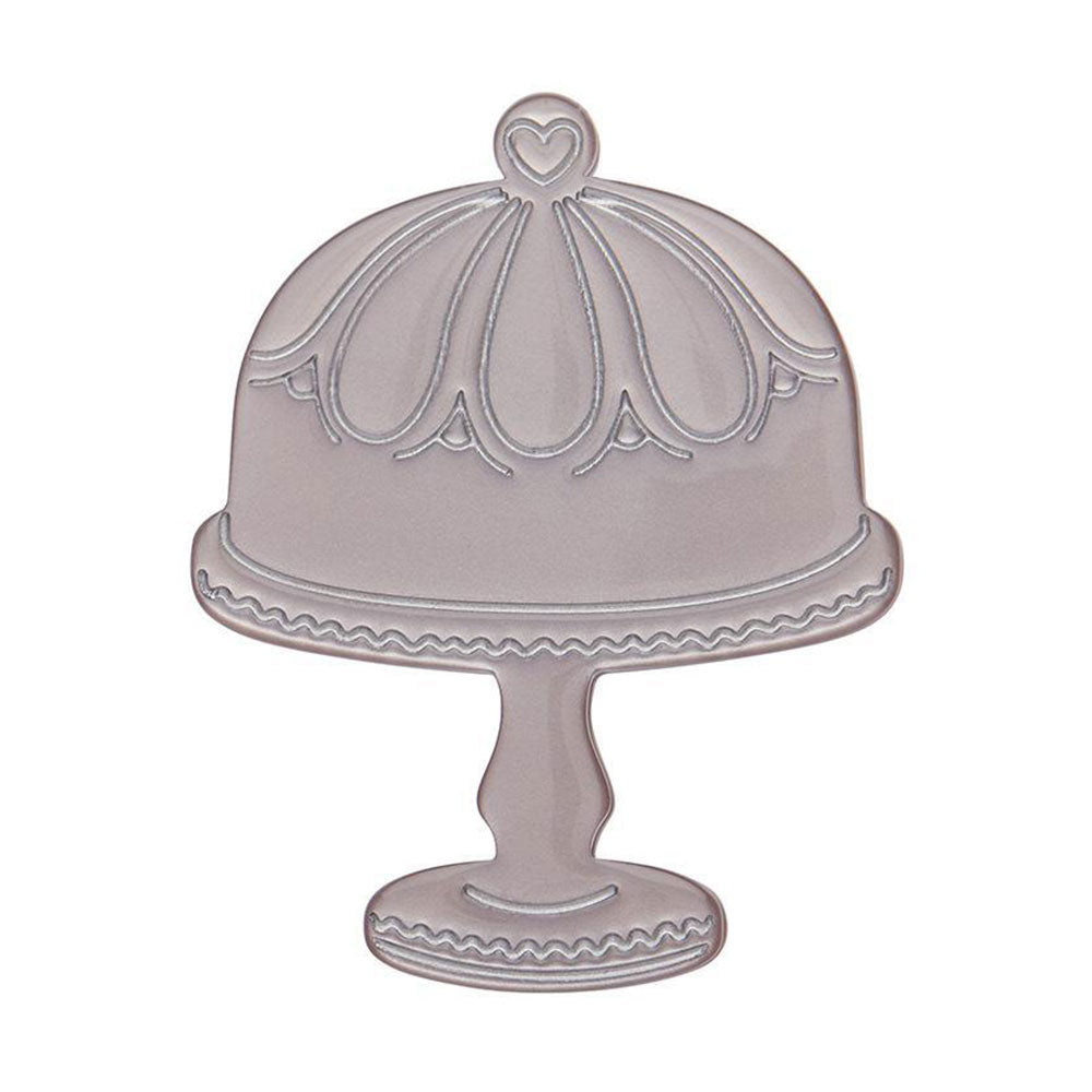 Classic Cake Stand Brooch - Silver by Erstwilder image