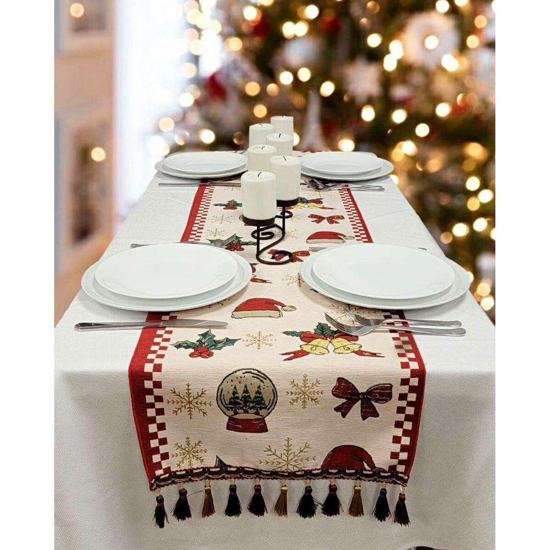 Classic Holiday Ornaments Christmas Table Runner F07M5-10A