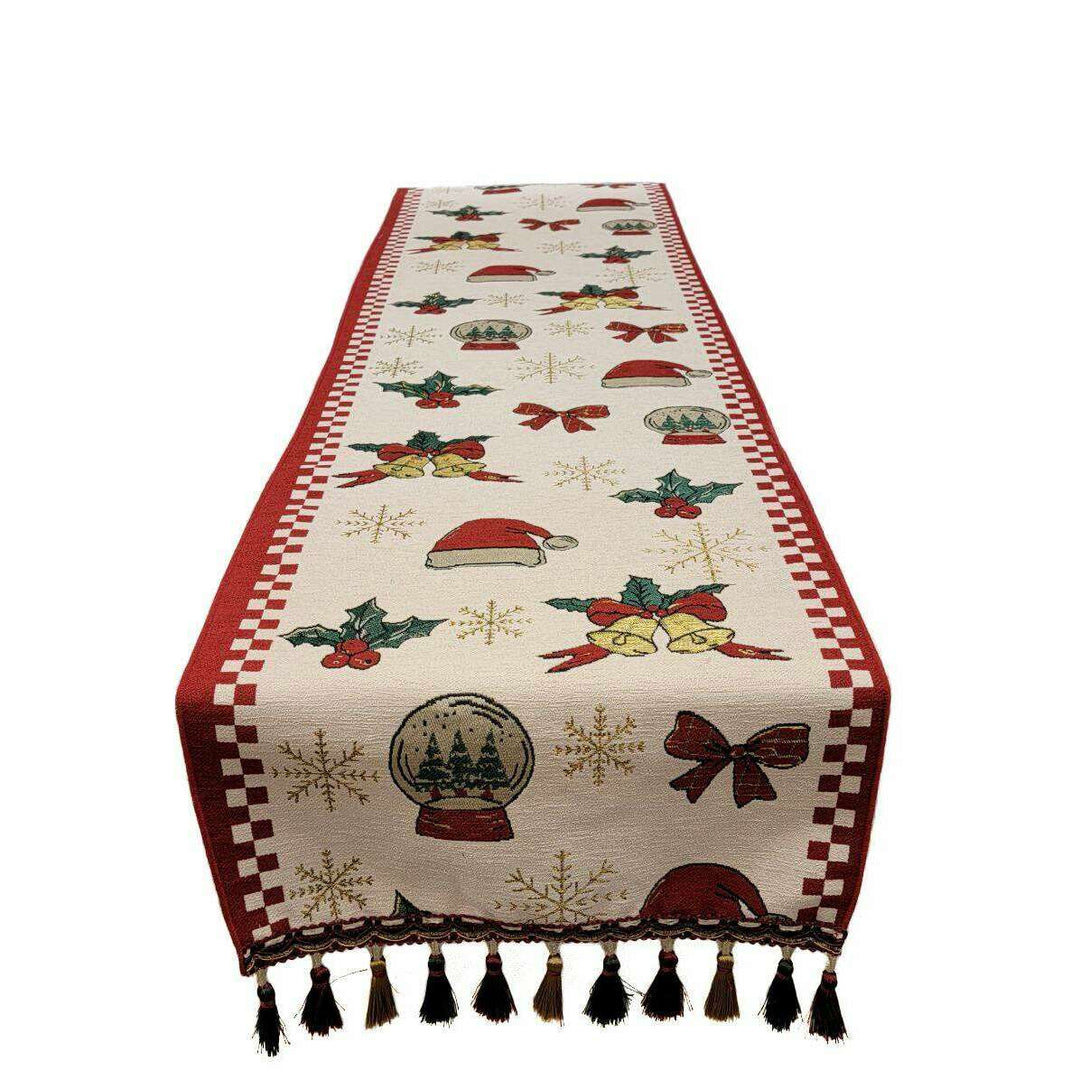 Classic Holiday Ornaments Christmas Table Runner F07M5-10A