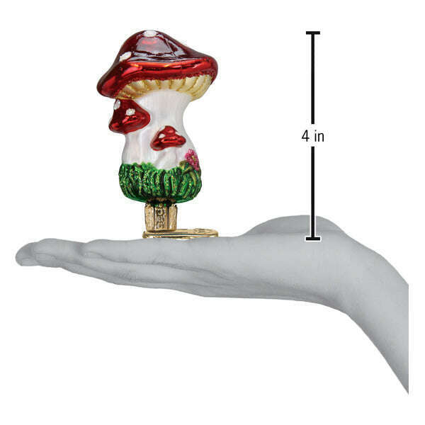 Old World Christmas Clip-on Mushrooms Blown Glass Ornament