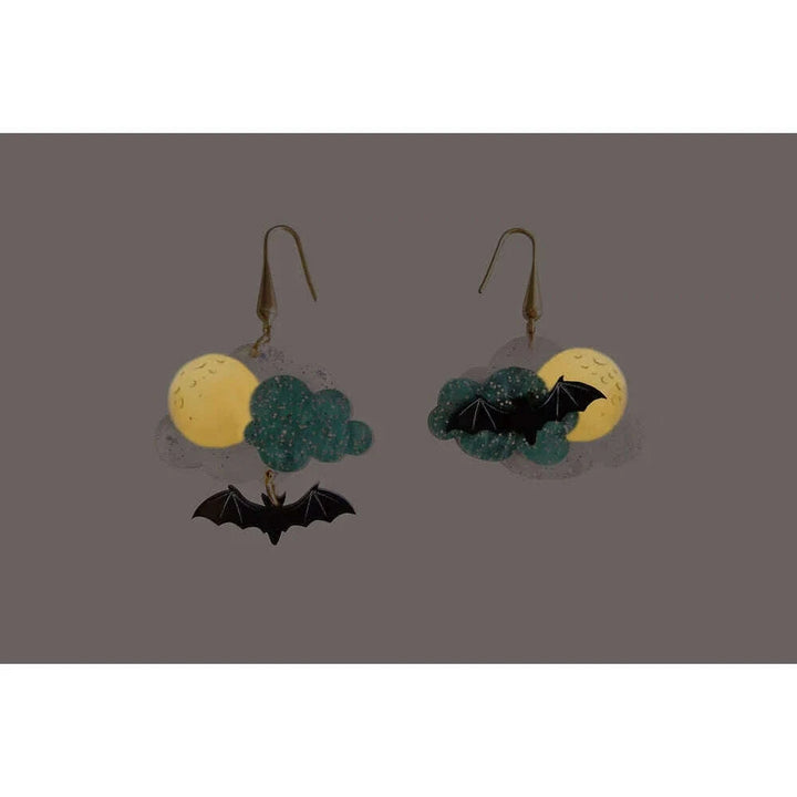 Cloud with Bats Halloween Earrings by Laliblue - Quirks!