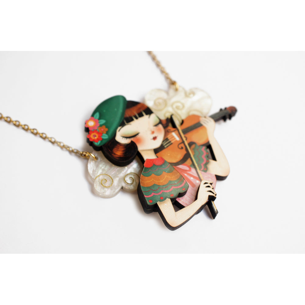 Girl playing the violin Necklace by Laliblue 1