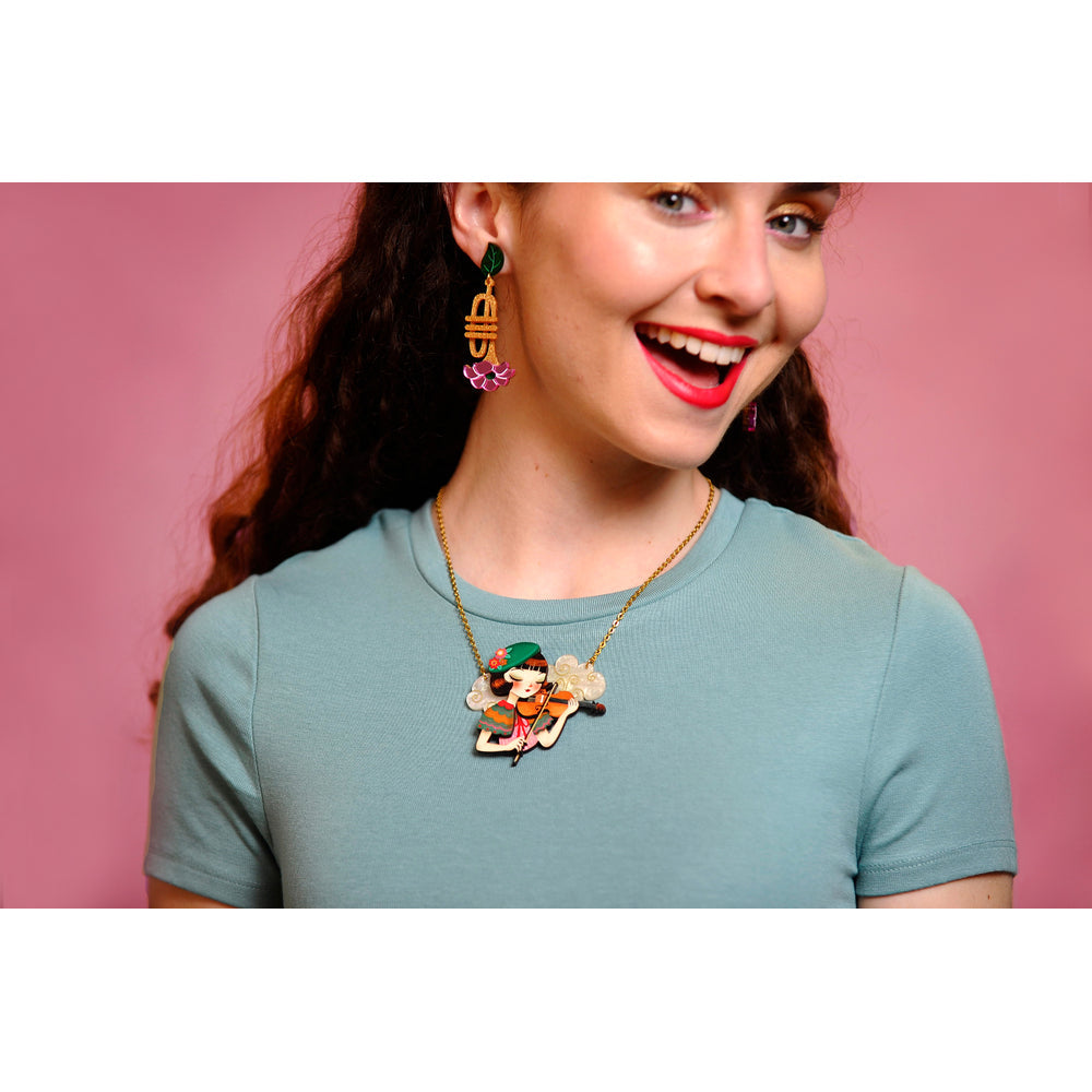 Girl playing the violin Necklace by Laliblue 2