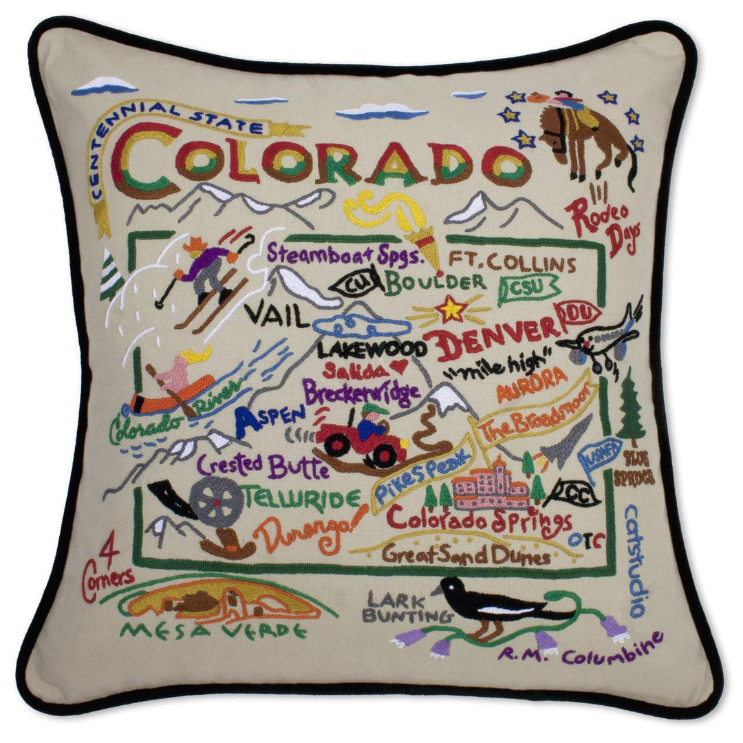 Colorado Hand-Embroidered Pillow - Quirks!