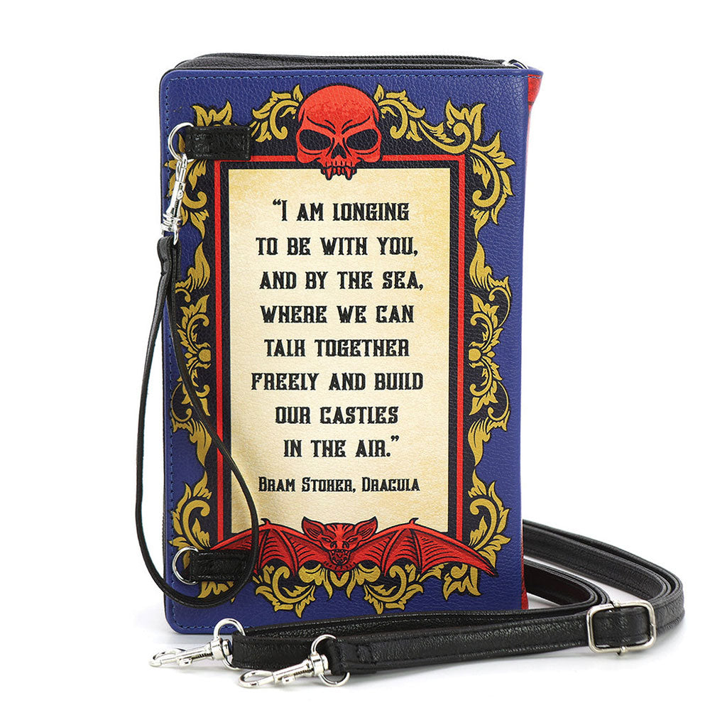 Colored Dracula Book Clutch Bag In Vinyl by Book Bags