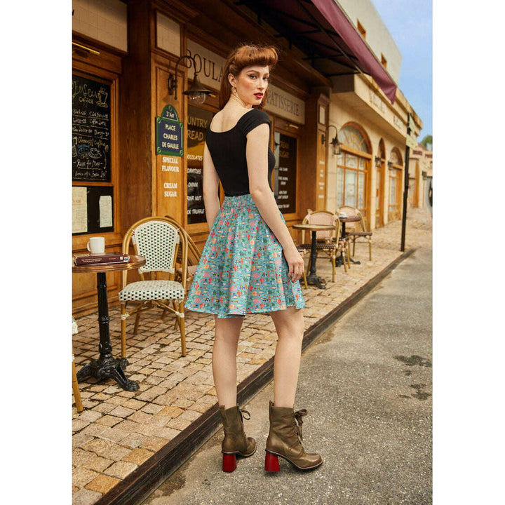 Colorful Fish Skater Skirt