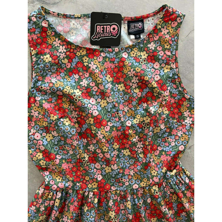 Colorful Floral Vintage Dress