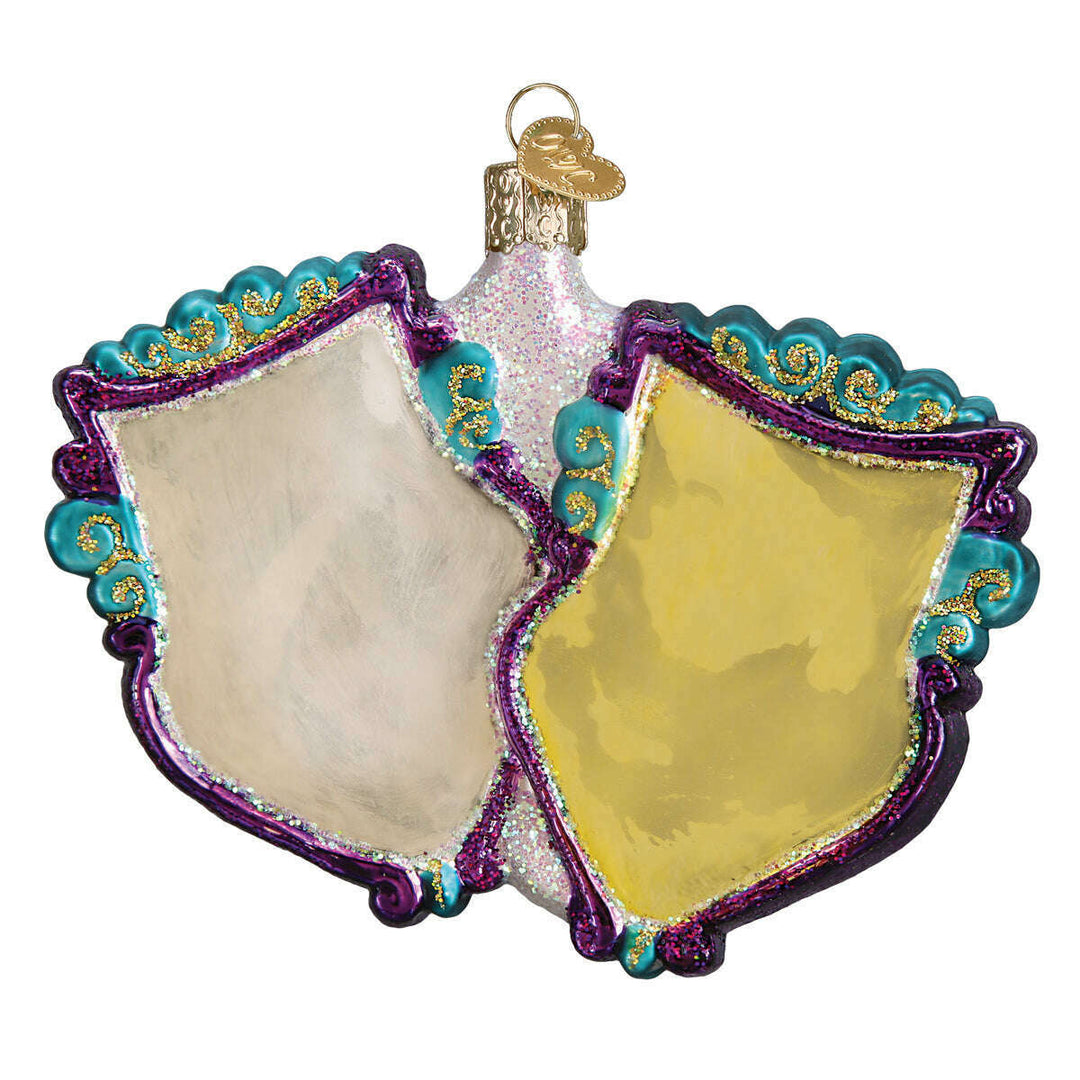 Old World Christmas Comedy And Tragedy Blown Glass Ornament