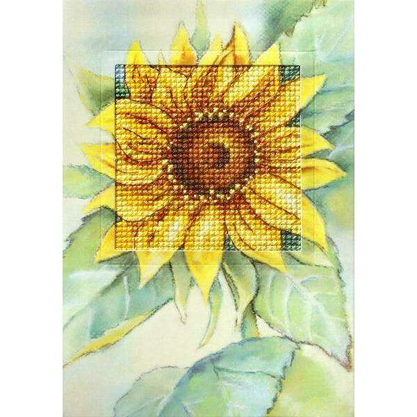Complete counted cross stitch kit - greetings card "Sunflower" 6229