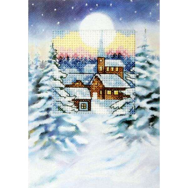 Complete counted cross stitch kit - greetings card "Winter landscape" 6233