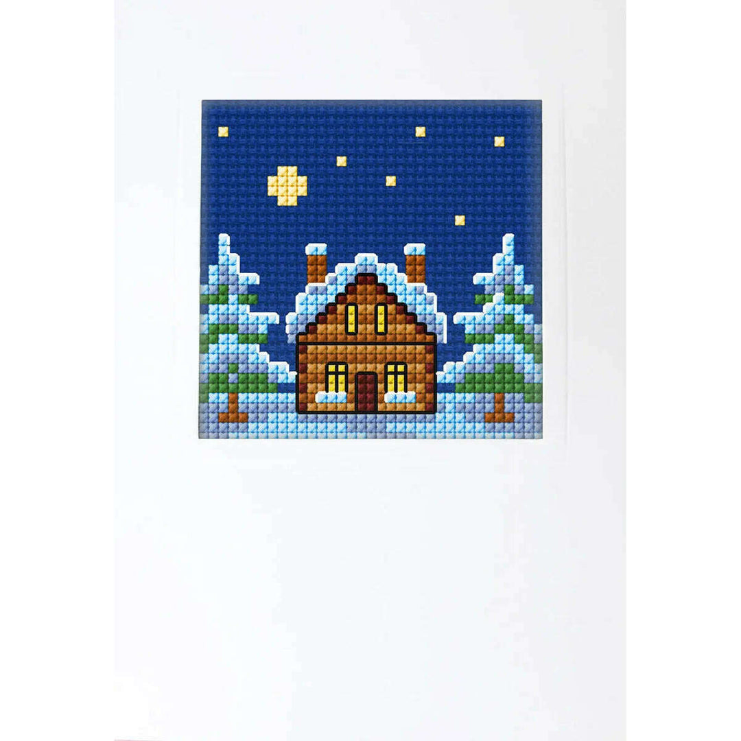Complete counted cross stitch kit - greetings card Winter Night 6321