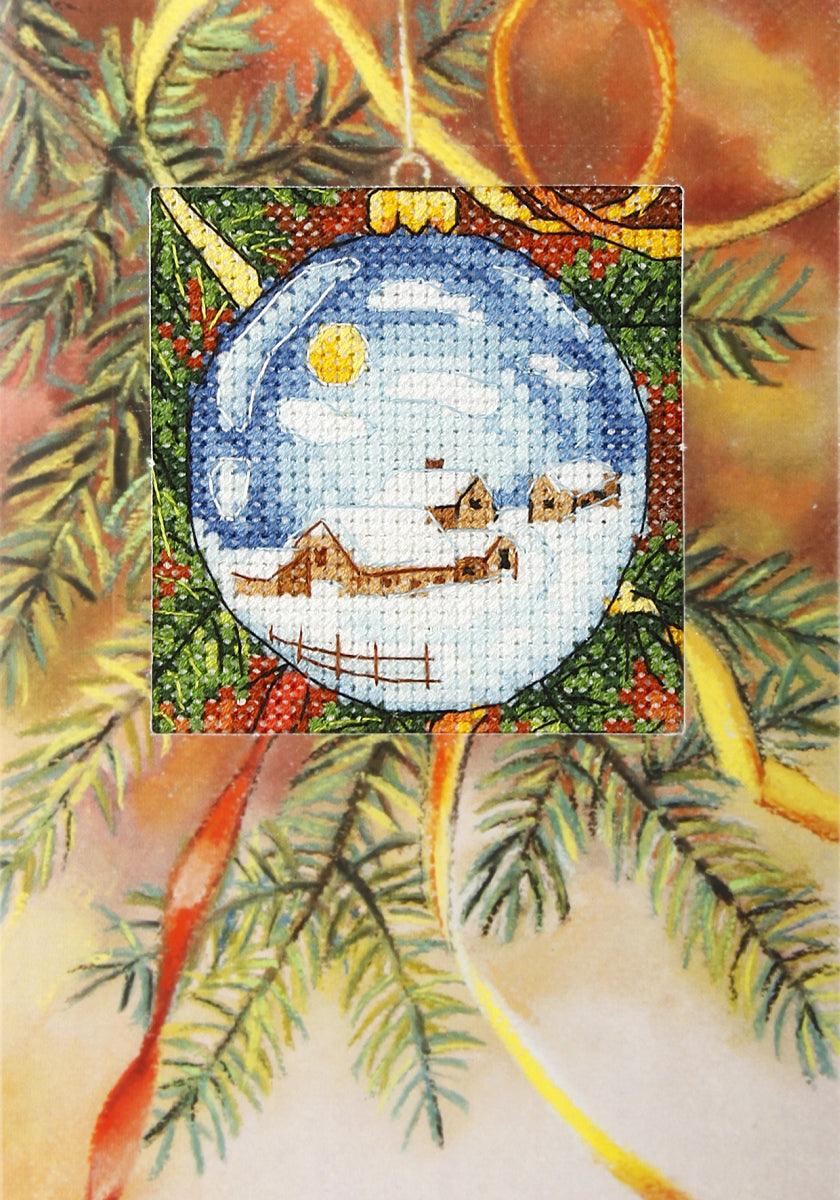 Complete counted cross stitch kit - greetings card "Christmas Bauble" 6242