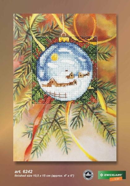 Complete counted cross stitch kit - greetings card "Christmas Bauble" 6242