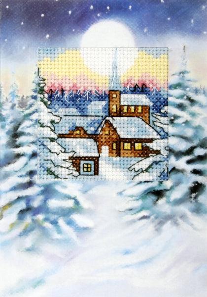Complete counted cross stitch kit - greetings card "Winter landscape" 6233