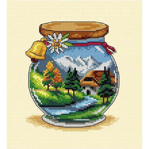 Complete counted cross stitch kit  "Vacation memories - Mountains"