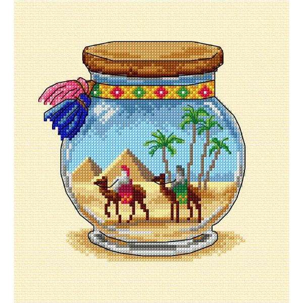 Complete counted cross stitch kit  "Vacation memories - Pyramids"