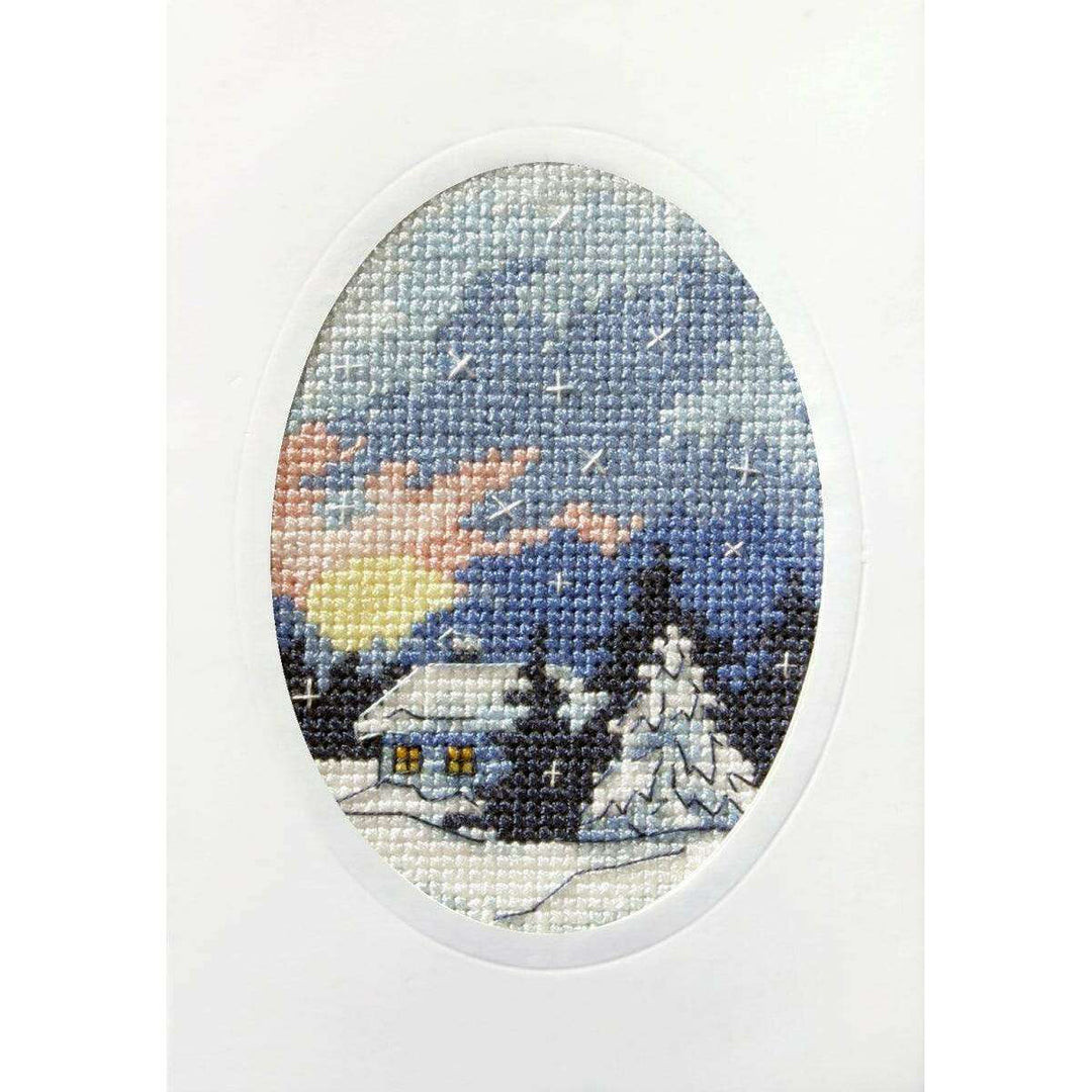 Complete cross stitch kit - greetings card "Winter night" 6151