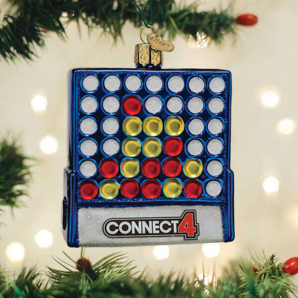 Old World Christmas Connect 4 Blown Glass Ornament