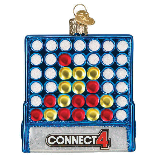 Old World Christmas Connect 4 Blown Glass Ornament