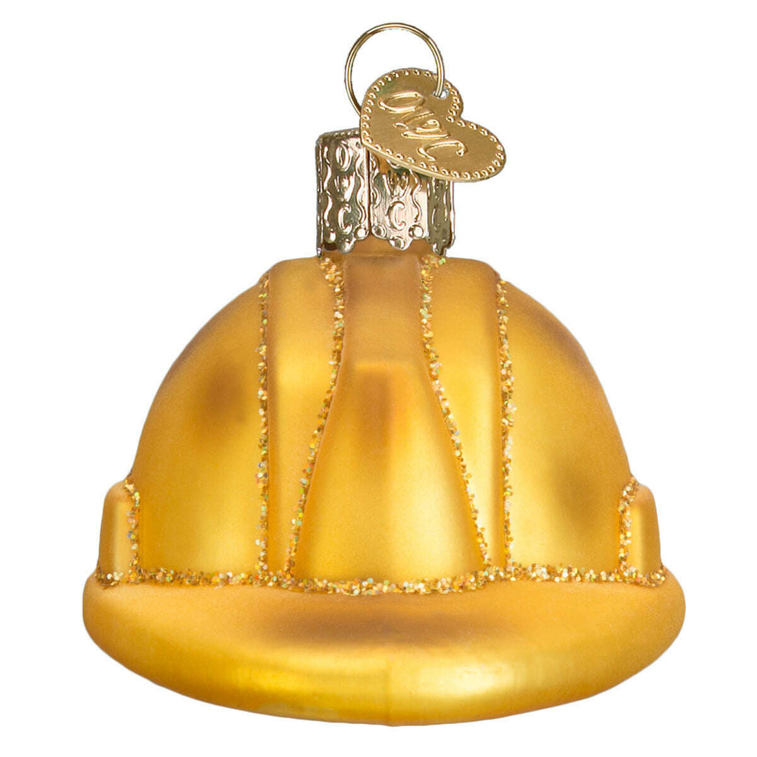 Old World Christmas Construction Helmet Blown Glass Ornament