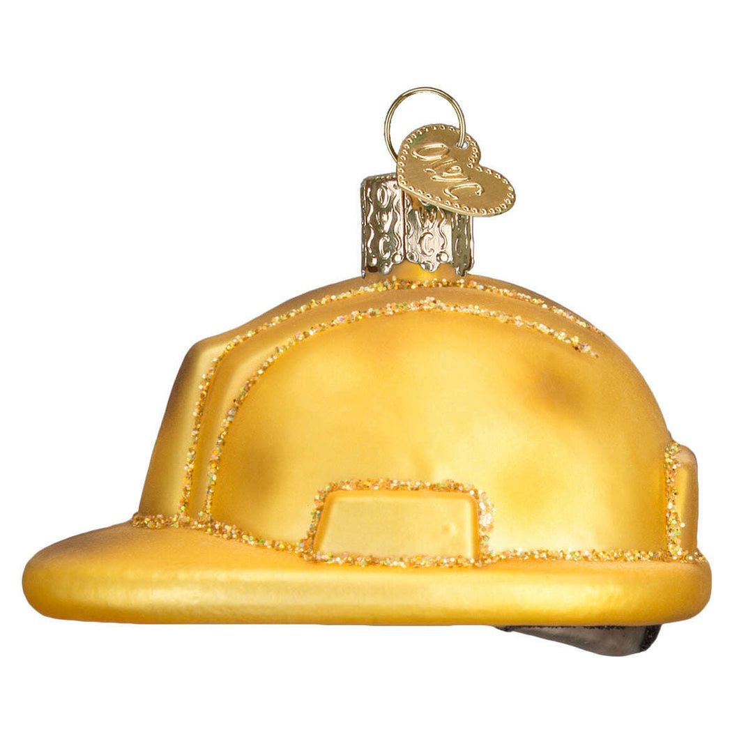 Old World Christmas Construction Helmet Blown Glass Ornament