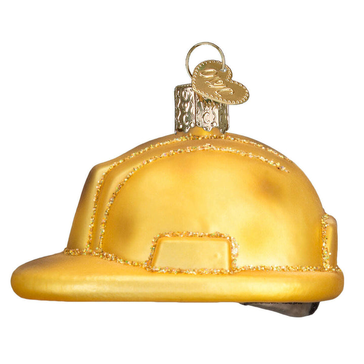 Old World Christmas Construction Helmet Blown Glass Ornament