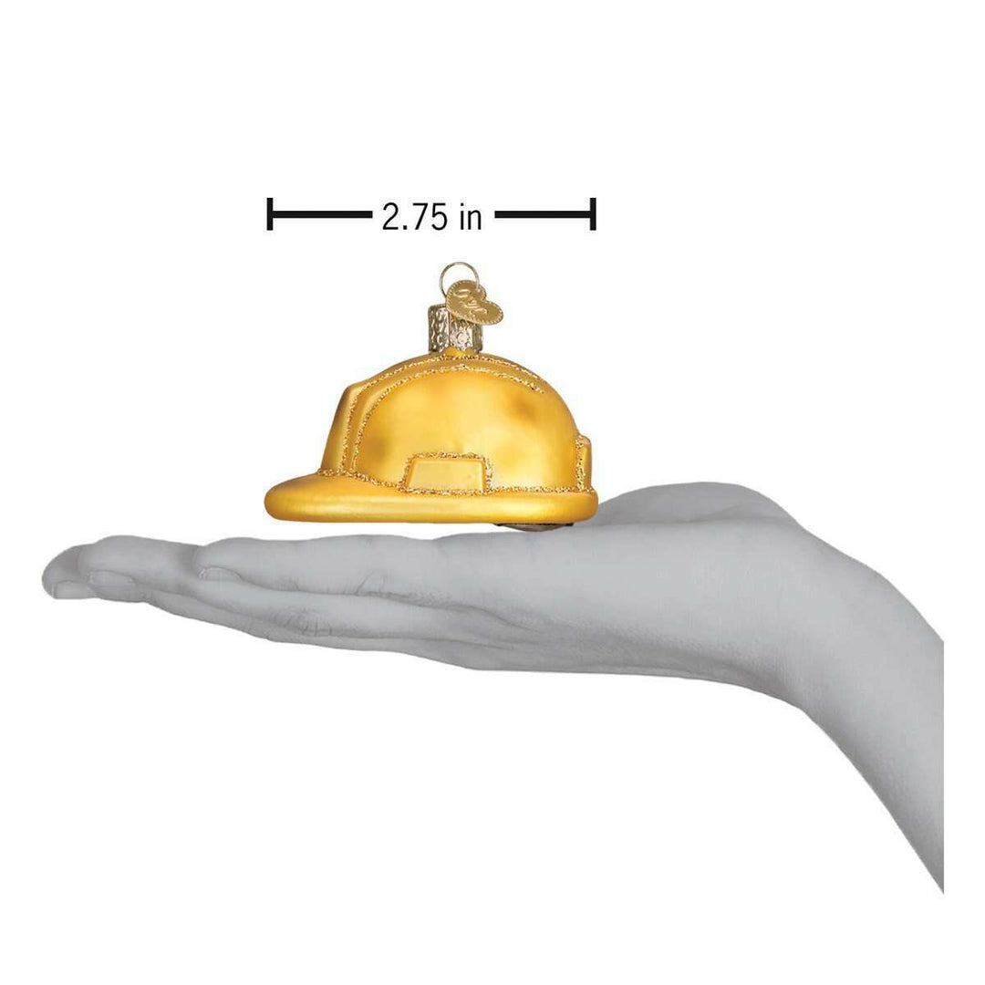 Old World Christmas Construction Helmet Blown Glass Ornament