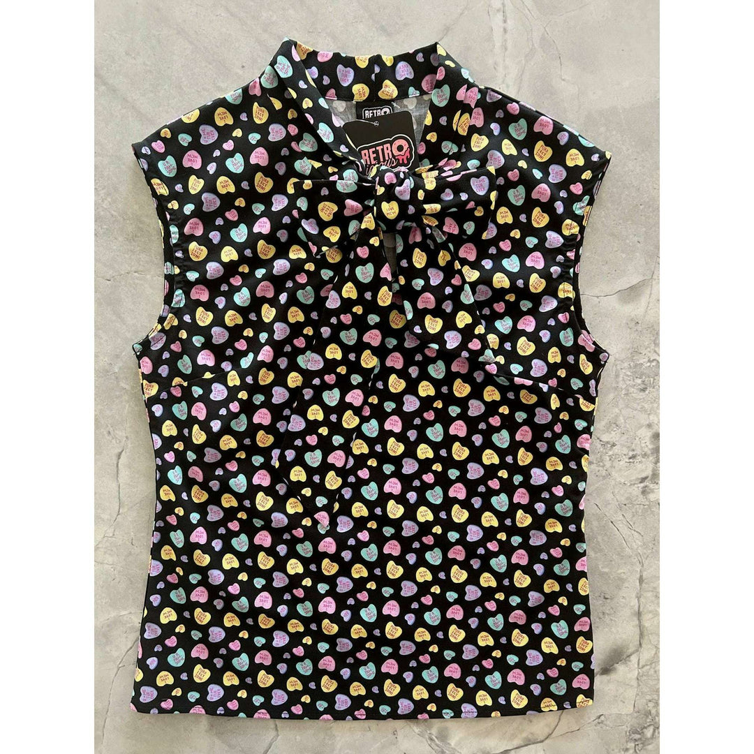 Conversation Hearts Bow Top