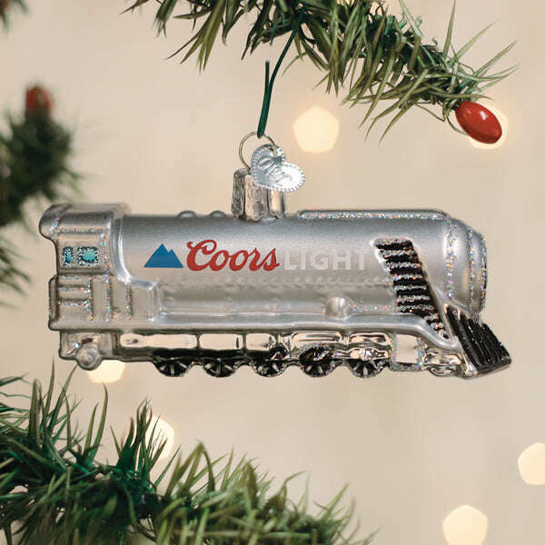 Old World Christmas Coors Light Chill Train Blown Glass Ornament