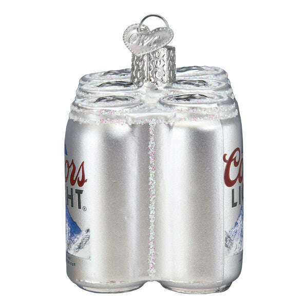 Old World Christmas Coors Light Six Pack Blown Glass Ornament