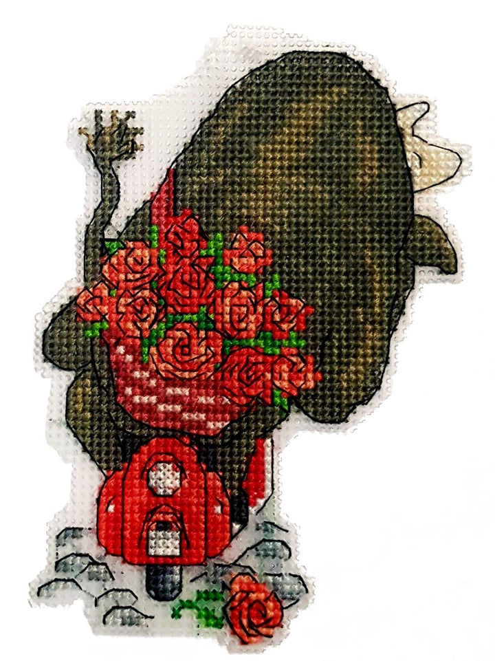 Traveling by moped  Counted cross stitch kit 8049A