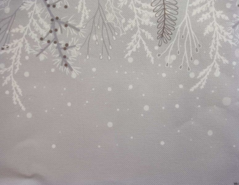 Snowy Pine Designer Printed AIDA Fabric. Canvas for embroidery with an applied background  KF-1180A