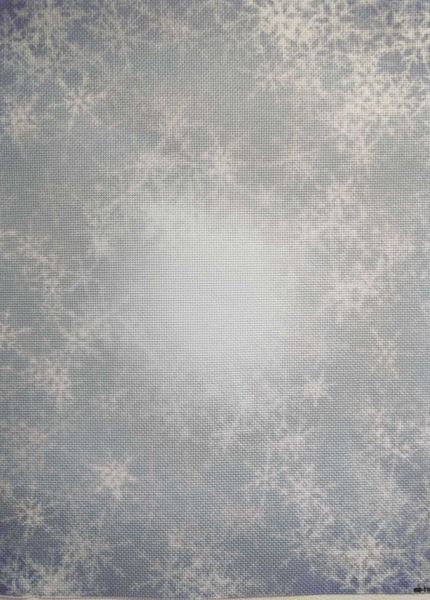Starry Frost Designer Printed AIDA Fabric. Canvas for embroidery with an applied background  KF-1196A
