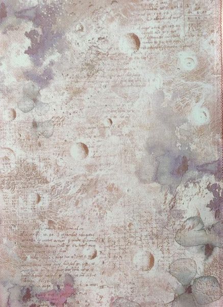 Lunar Traces Designer Printed AIDA Fabric. Canvas for embroidery with an applied background  KF-1258A