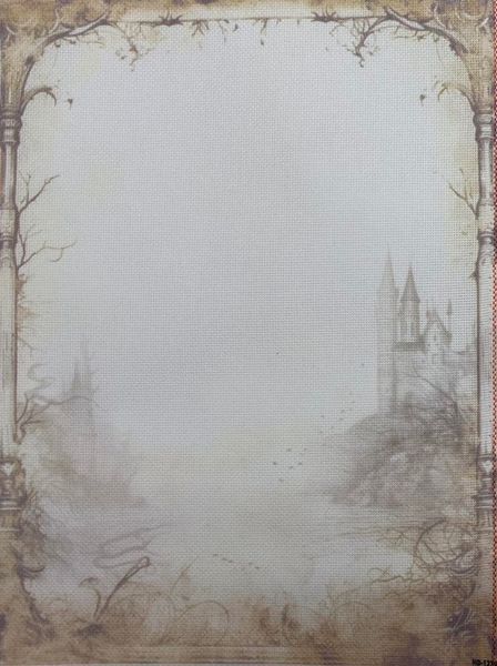 Enchanted Frame Designer Printed AIDA Fabric. Canvas for embroidery with an applied background  KF-1279A