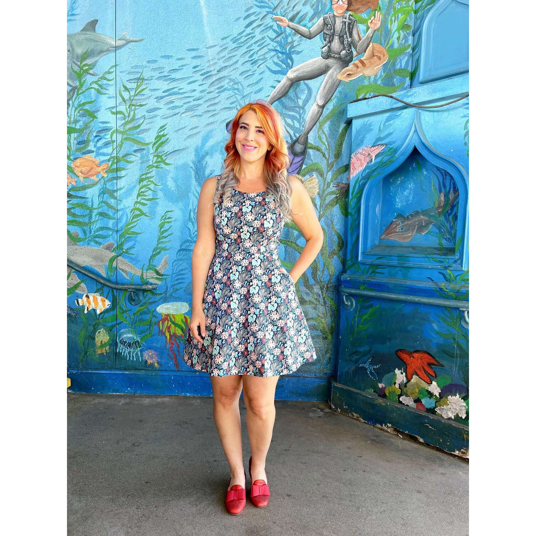 Coral Skater Dress
