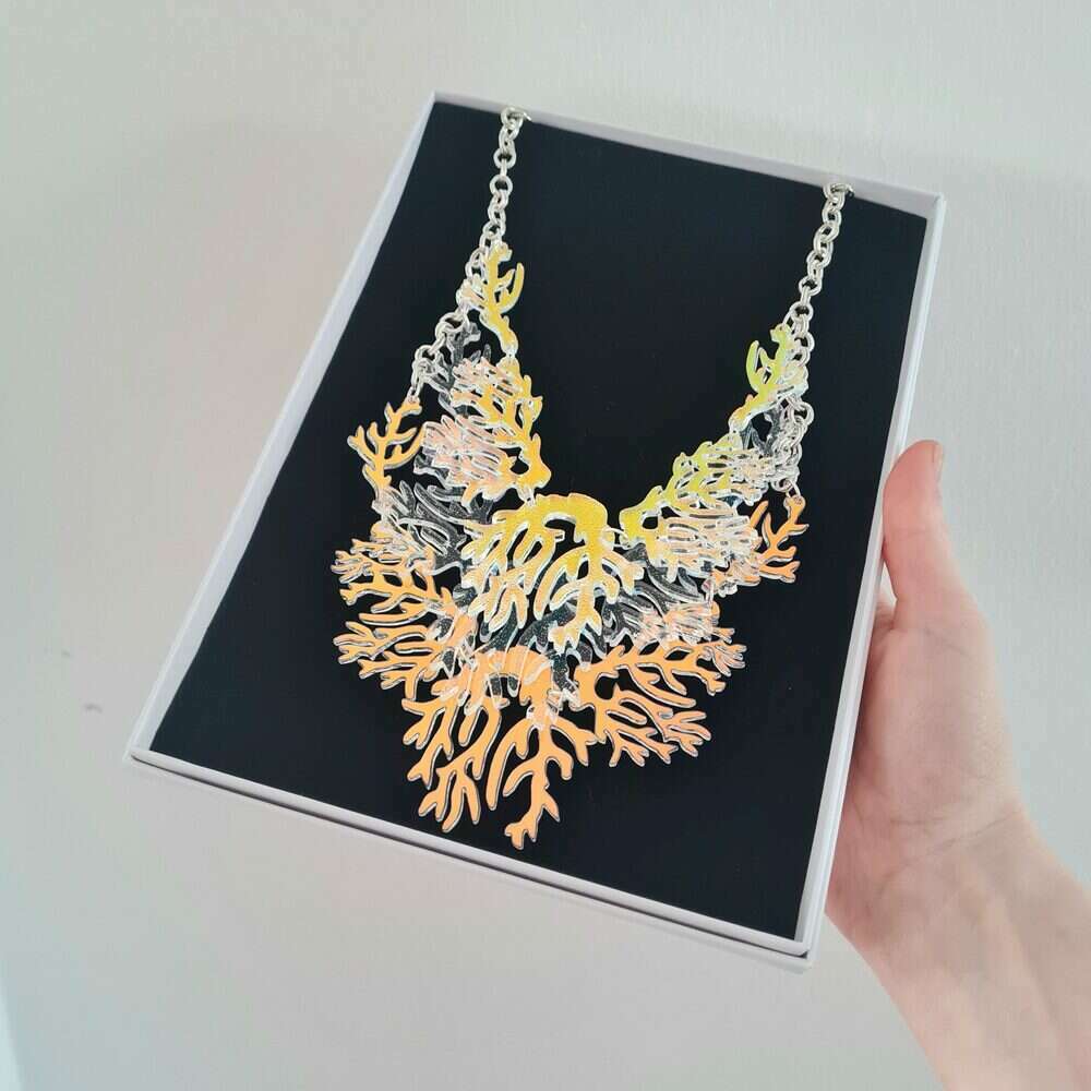 Cosmic Rainbow Seaweed Seagrass Charm Necklace by Cherryloco Jewellery 