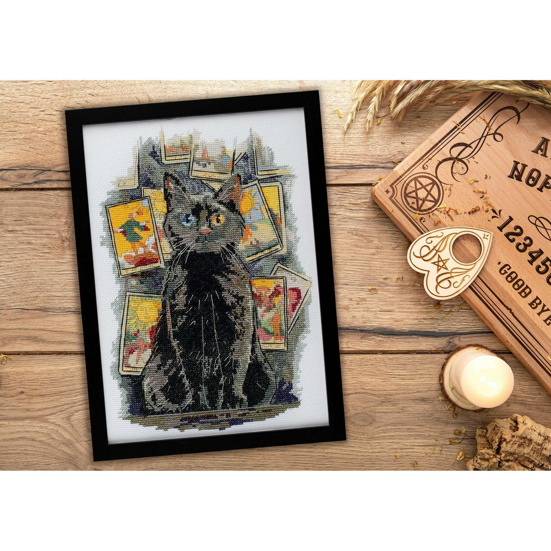 Counted Cross stitch kit - Premonition. Black Cat