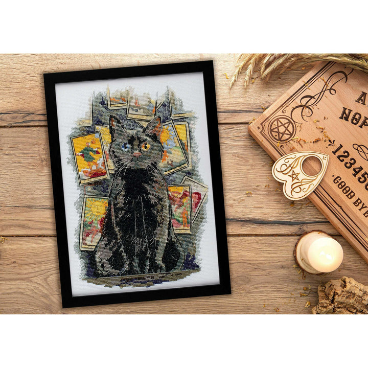 Counted Cross stitch kit - Premonition. Black Cat