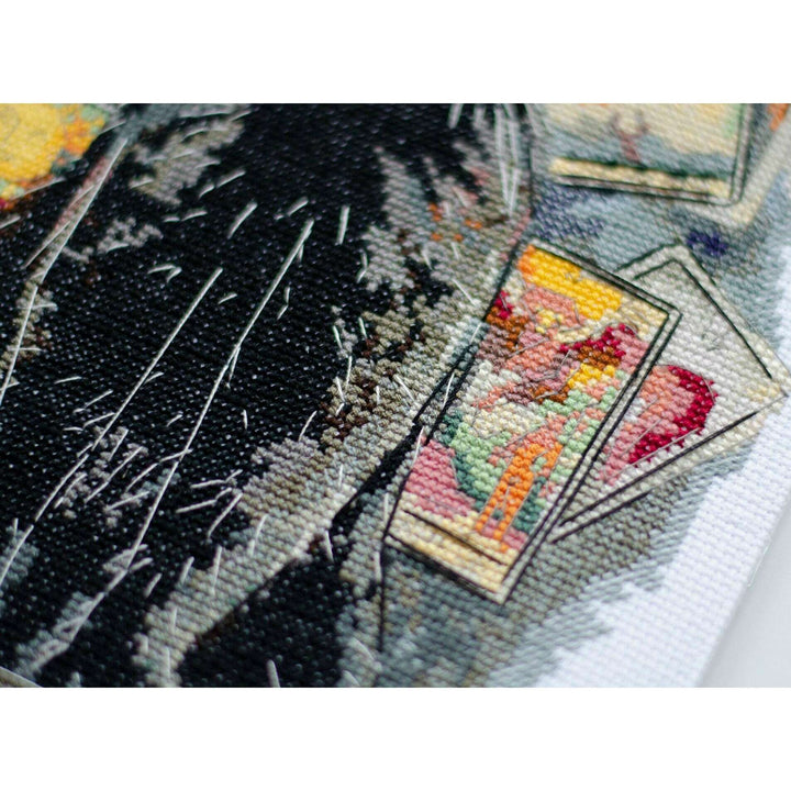 Counted Cross stitch kit - Premonition. Black Cat