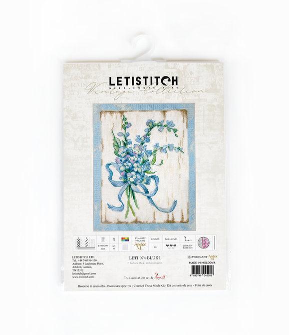 Counted Cross Stitch Kit BLUE I Leti974