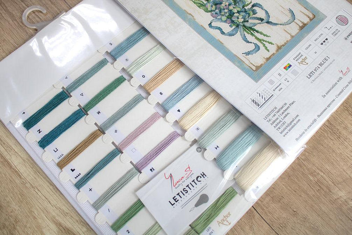 Counted Cross Stitch Kit BLUE I Leti974