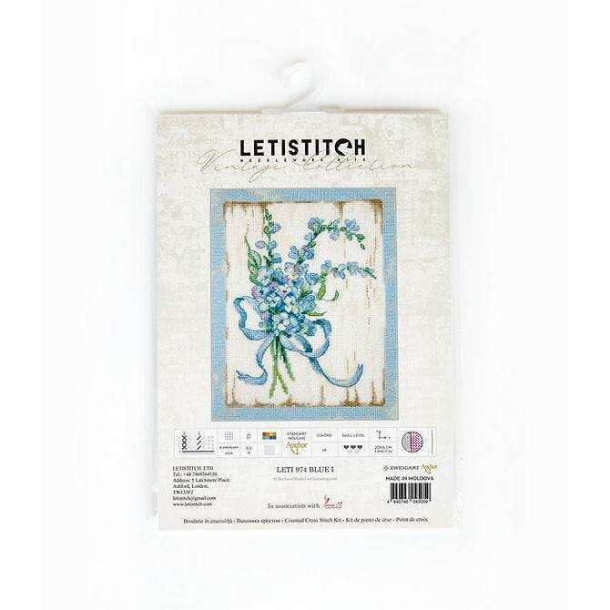 Counted Cross Stitch Kit BLUE I Leti974