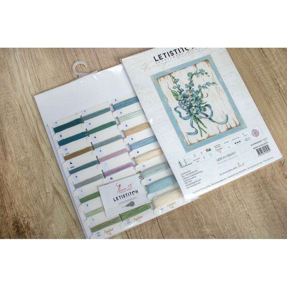 Counted Cross Stitch Kit BLUE I Leti974
