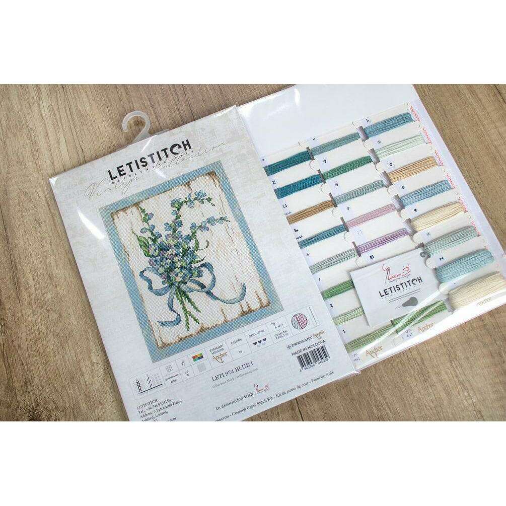 Counted Cross Stitch Kit BLUE I Leti974