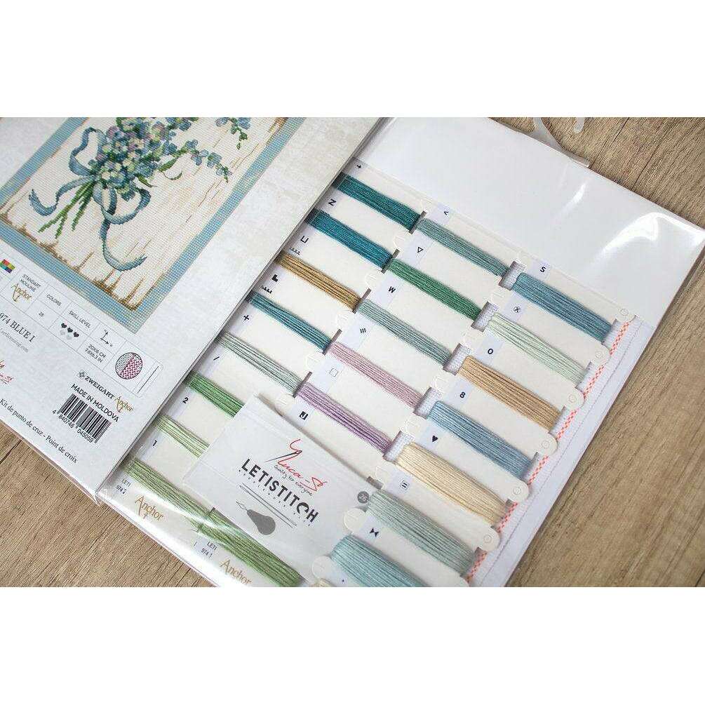 Counted Cross Stitch Kit BLUE I Leti974